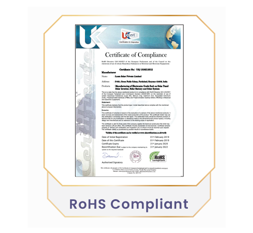 Loom Solar certificate 12