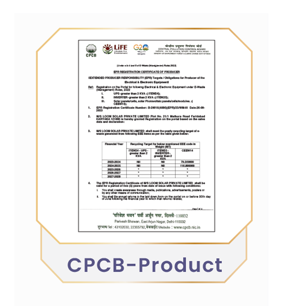 Loom Solar certificate 14