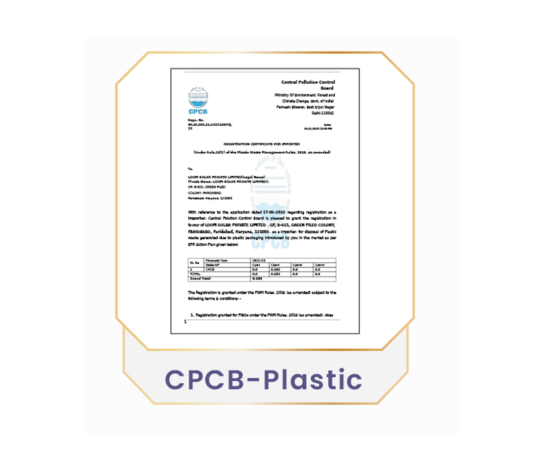 Loom Solar certificate 15