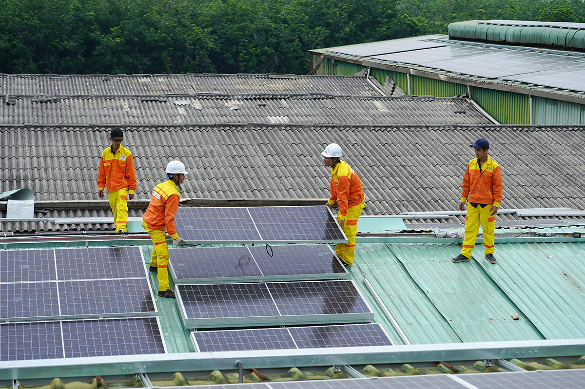 Solar panels installed on a residential home rooftop